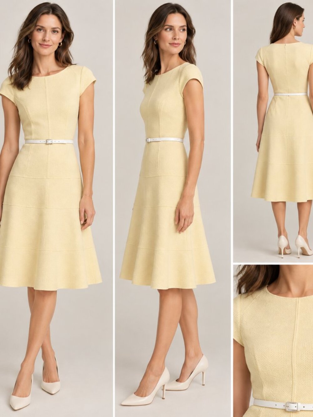 Anne Klein NWT Pale Yellow Cap Sleeve Sheath Dress